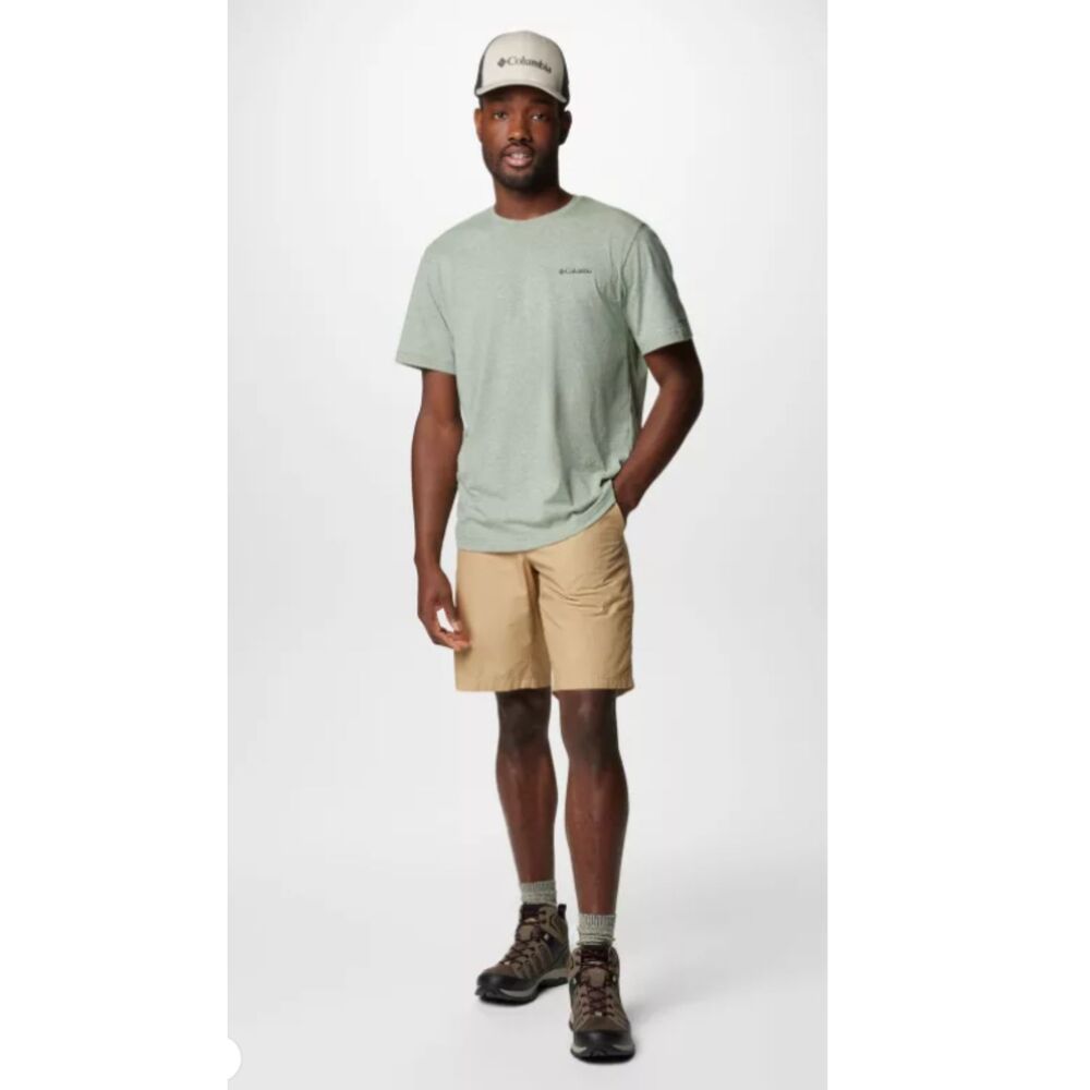 Columbia Khaki Crouton Washed Out Lightweight Cotton Outdoor Cargo Shorts 30 W